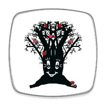 funny apple tree apple apples - Square fridge magnet - white - Front