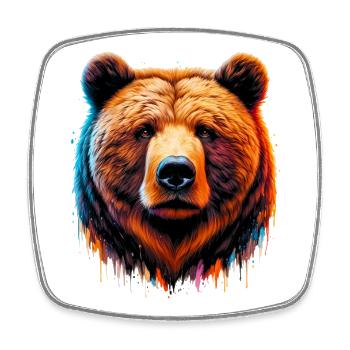 Bear - Square fridge magnet - white - Front