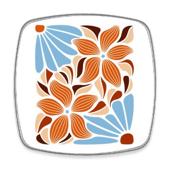 Boho Flowers Spring Summer Garden Nature - Square fridge magnet - white - Front