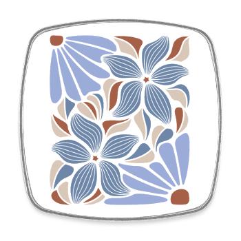 Boho Flowers Spring Summer Garden Nature - Square fridge magnet - white - Front