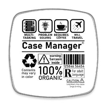 Case Manager multi tasking problem solving require - Square fridge magnet - white - Front
