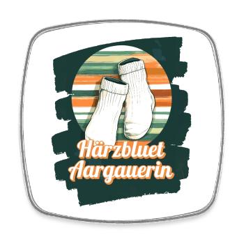 Härzbluetaargauerin Aargauer and white socks - Square fridge magnet - white - Front