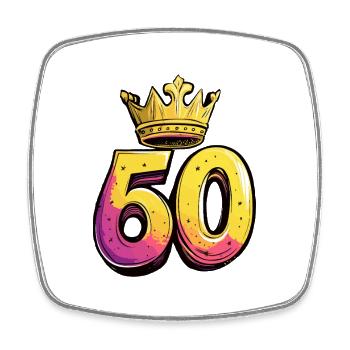 60 Number Crown - Square fridge magnet - white - Front