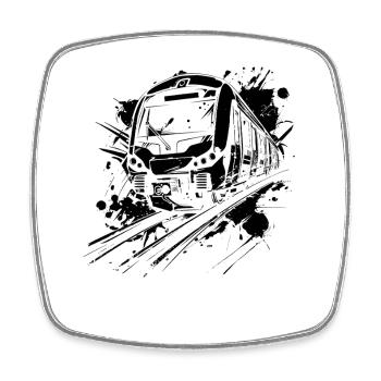 Taches de peinture ferroviaire - Magnet carré - blanc - Devant