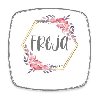 Freja Girl Name Personalized Gift - Square fridge magnet - white - Front
