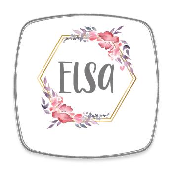 Elsa Girl Name Personalized Gift - Square fridge magnet - white - Front
