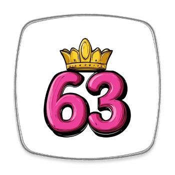 63 Number Krone - Square fridge magnet - white - Front