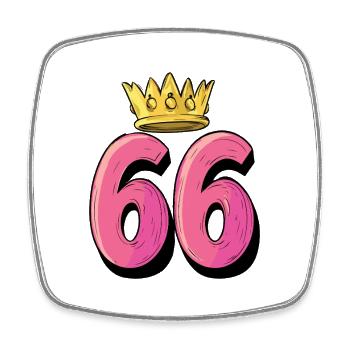 66 Number Krone - Square fridge magnet - white - Front