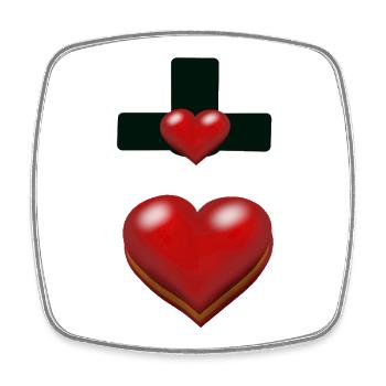 Cross Crosses Heart Hearts - Square fridge magnet - white - Front