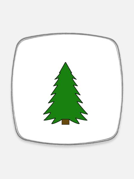 Tree, fir, nature, forest, conifer, spruce, spruce - Square fridge magnet - white