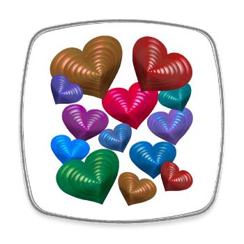 Herz Herzen Geburtstag Valentin Muttertag - Viereckiger Kühlschrankmagnet - Weiß - Vorne