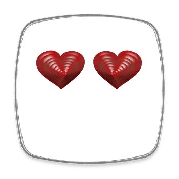 Heart Hearts Saint-Valentin Partenariat pour la Saint-Valentin - Magnet carré - blanc - Devant