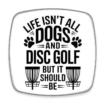 Discgolf Spruch Hunde Lustiges Discgolf Geschenk - Viereckiger Kühlschrankmagnet - Weiß - Vorne
