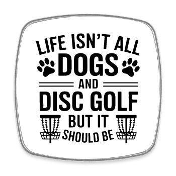 Discgolf Spruch Hunde Lustiges Discgolf Geschenk - Viereckiger Kühlschrankmagnet - Weiß - Vorne