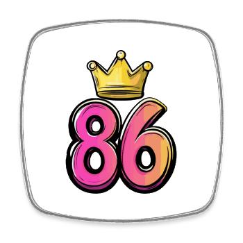 86 Number Krone - Square fridge magnet - white - Front