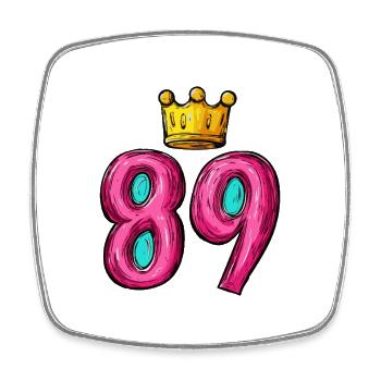 89 Couronne de chiffres - Magnet carré - blanc - Devant