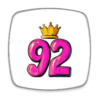 92 Number Krone - Square fridge magnet - white - Front
