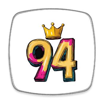 94 Number Crown - Square fridge magnet - white - Front
