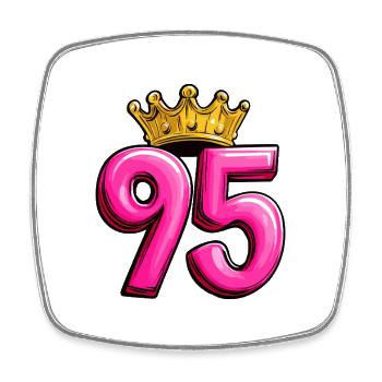 95 Number Crown - Square fridge magnet - white - Front