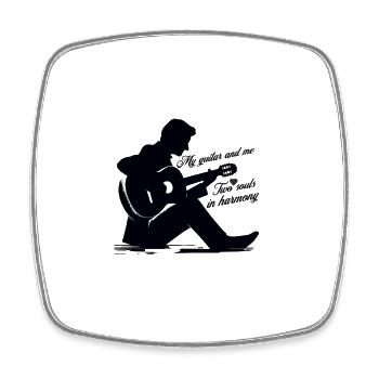 My guitar and I guitarist - Square fridge magnet - white - Front