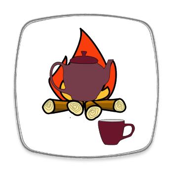 Fire Campfire Camping Outdoor - Square fridge magnet - white - Front