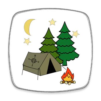 Zelt Campen Outdoor Abenteuer Campen Wald Urlaub - Viereckiger Kühlschrankmagnet - Weiß - Vorne