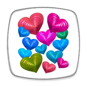 Coeurs de la Saint-Valentin Coeurs Amour La Saint-Valentin - Magnet carré - blanc - Devant
