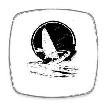 Windsurfing Graphics - Square fridge magnet - white - Front