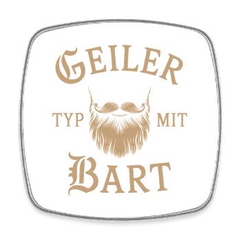 Geiler Typ Mit Bart Bartträger Barbier Vollbart - Viereckiger Kühlschrankmagnet - Weiß - Vorne