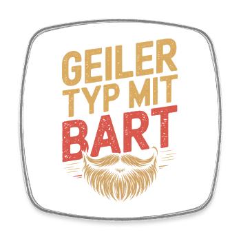 Geiler Typ Mit Bart Bartträger Barbier Vollbart - Viereckiger Kühlschrankmagnet - Weiß - Vorne