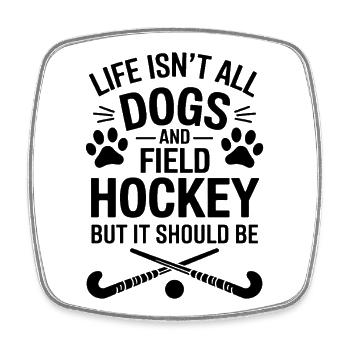 Hockey sur gazon Dire chiens Drôle Hockey sur gazon Cadeau - Magnet carré - blanc - Devant
