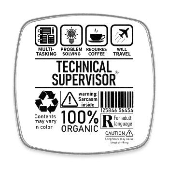 Technical Supervisor multi tasking problem solving - Viereckiger Kühlschrankmagnet - Weiß - Vorne