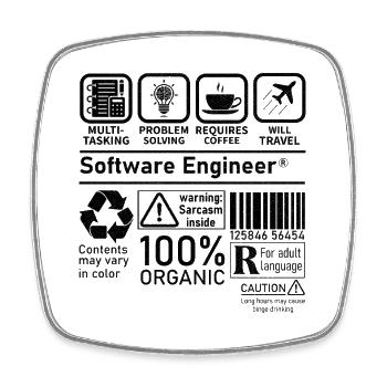 software engineer multi tasking problem solving - Viereckiger Kühlschrankmagnet - Weiß - Vorne