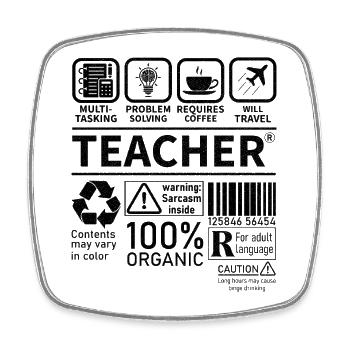 Teacher multi tasking problem solving requires - Viereckiger Kühlschrankmagnet - Weiß - Vorne