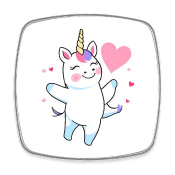 Dancing Happy Unicorn Fairy Unicorn Fantasy 1 - Square fridge magnet - white - Front