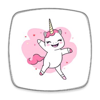 Danse Licorne Heureuse Fée Licorne Fantaisie - Magnet carré - blanc - Devant