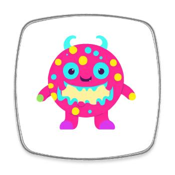 süsses und lustiges knuddel-kuschel monster kinder - Viereckiger Kühlschrankmagnet - Weiß - Vorne