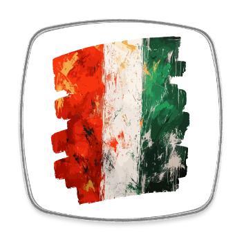 Drapeau italien Italie - Magnet carré - blanc - Devant