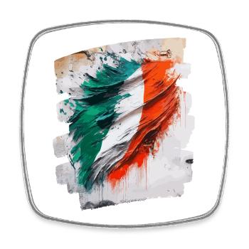 Drapeau italien Italie - Magnet carré - blanc - Devant