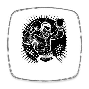 Boxer - Viereckiger Kühlschrankmagnet - Weiß - Vorne