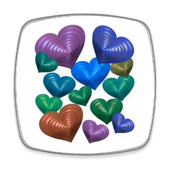 Herz Herzen Valentin Valentinstag Partnerschaft - Viereckiger Kühlschrankmagnet - Weiß - Vorne