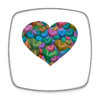 Coeurs Coeurs Saint-Valentin - Magnet carré - blanc - Devant