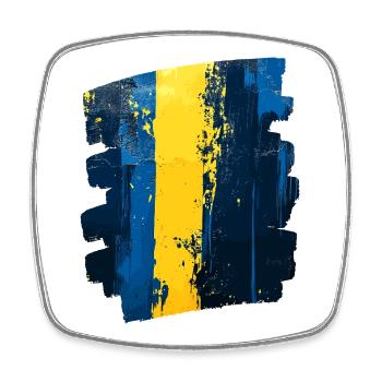 Schwedische Flagge Schweden - Viereckiger Kühlschrankmagnet - Weiß - Vorne