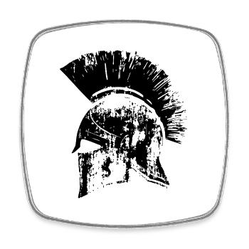 Gladiator Spartan Helmet Warrior - Square fridge magnet - white - Front