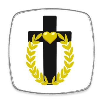 Croix Jésus Croix Cœur Cœur Messie - Magnet carré - blanc - Devant