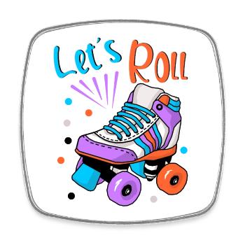 Roller Skating Skater - Square fridge magnet - white - Front