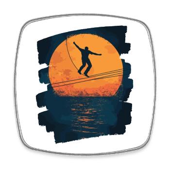 Slackline Slacklining Balance - Viereckiger Kühlschrankmagnet - Weiß - Vorne
