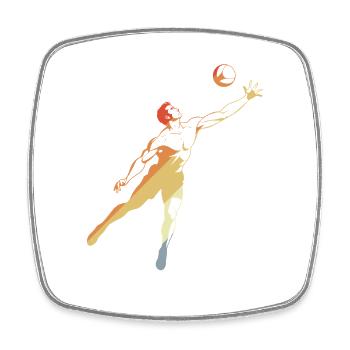 Joueurs de volley-ball vintage - Magnet carré - blanc - Devant