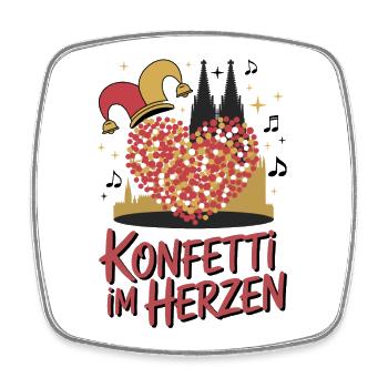 Köln Konfetti Im Herzen Karneval Herz Kölner Köln - Viereckiger Kühlschrankmagnet - Weiß - Vorne