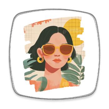 Relax Meditation Selfcare Me-Time - Viereckiger Kühlschrankmagnet - Weiß - Vorne